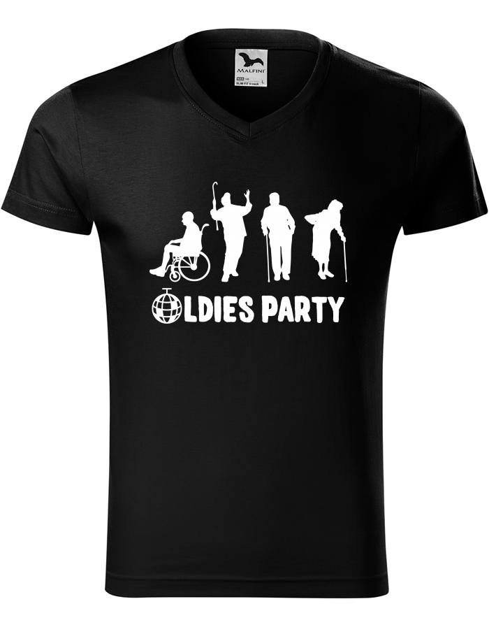 Oldies Party – pánské tričko s výstřihem do V
