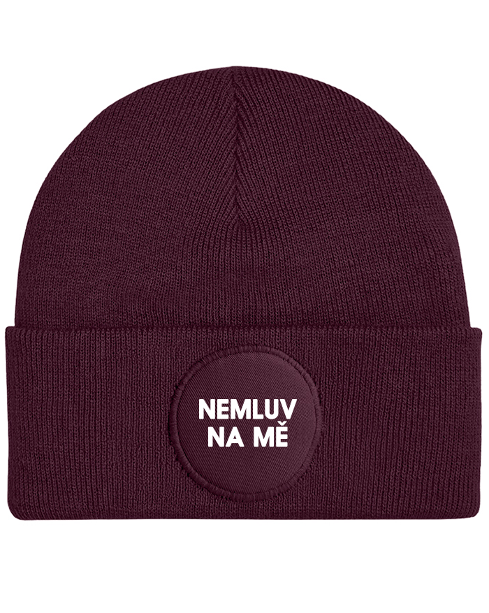 Unisex čepice s kruhovou nášivkou Nemluv na mě