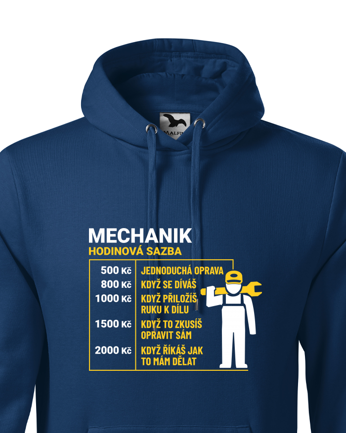 Pánská mikina pro mechanika - Hodinová sazba