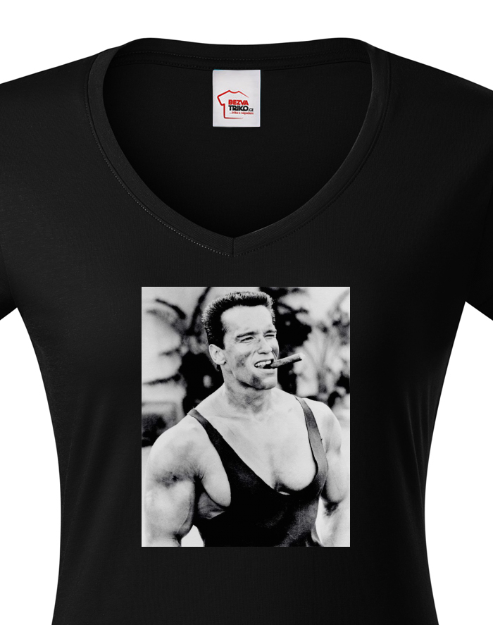 Dámské tričko s výstřihem do V - Arnold Schwarzenegger