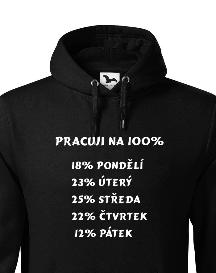 Pánská mikina s kapucí Práce na 100%