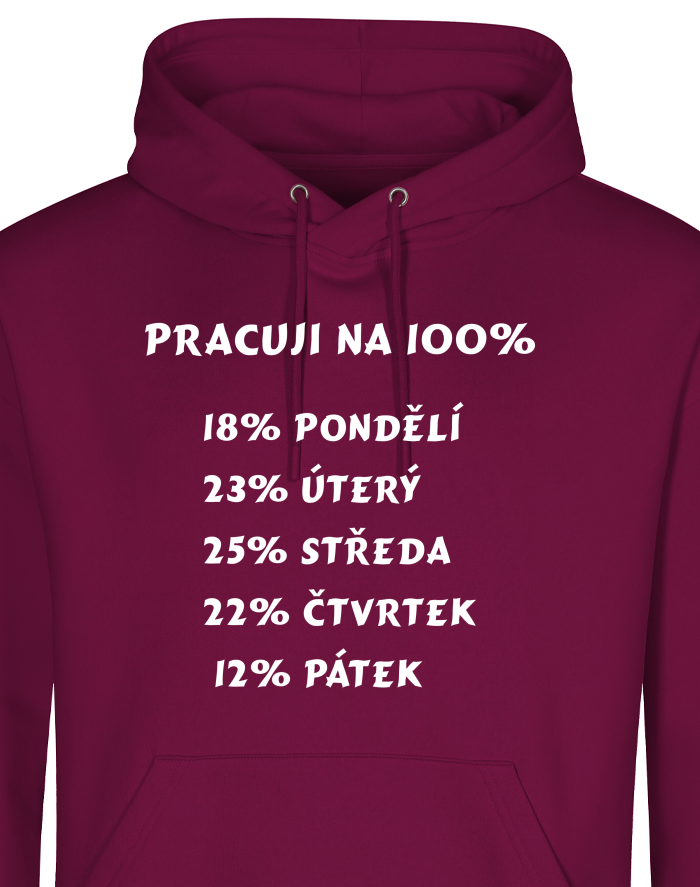 Pánská mikina s kapucí z bio bavlny – Práce na 100%