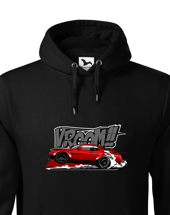 Pánská mikina s kapucí Dodge Challenger – Vroom!