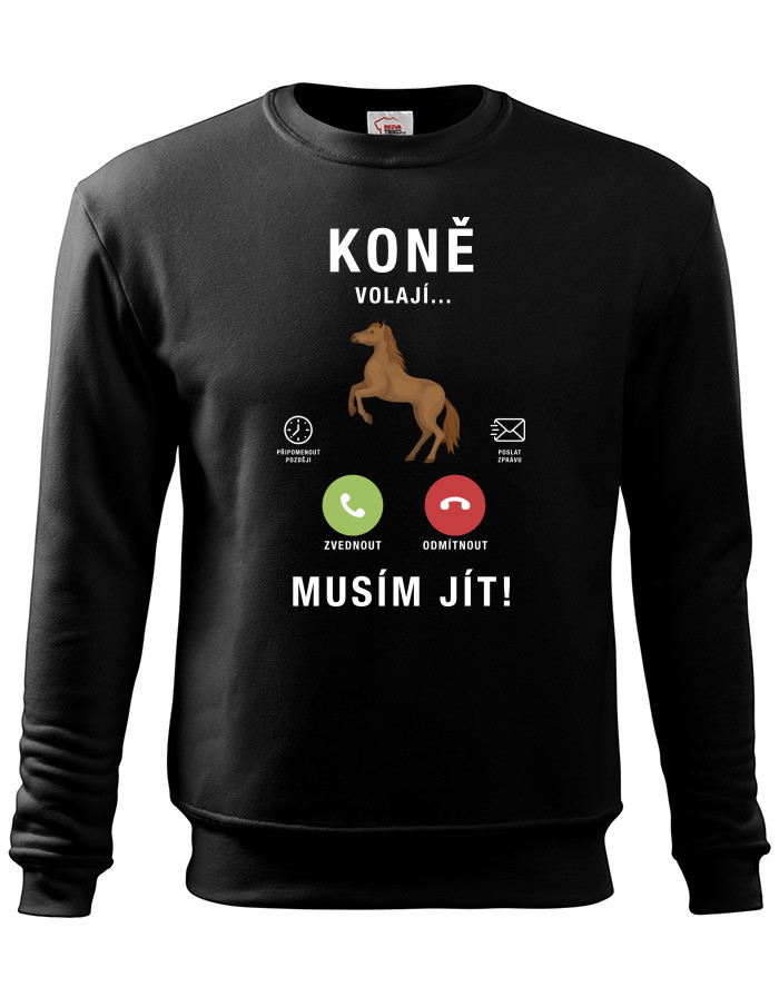 Dětská mikina bez kapuce Koně volají