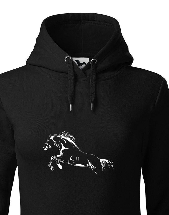 Dámská mikina s kapucí Kůň skok