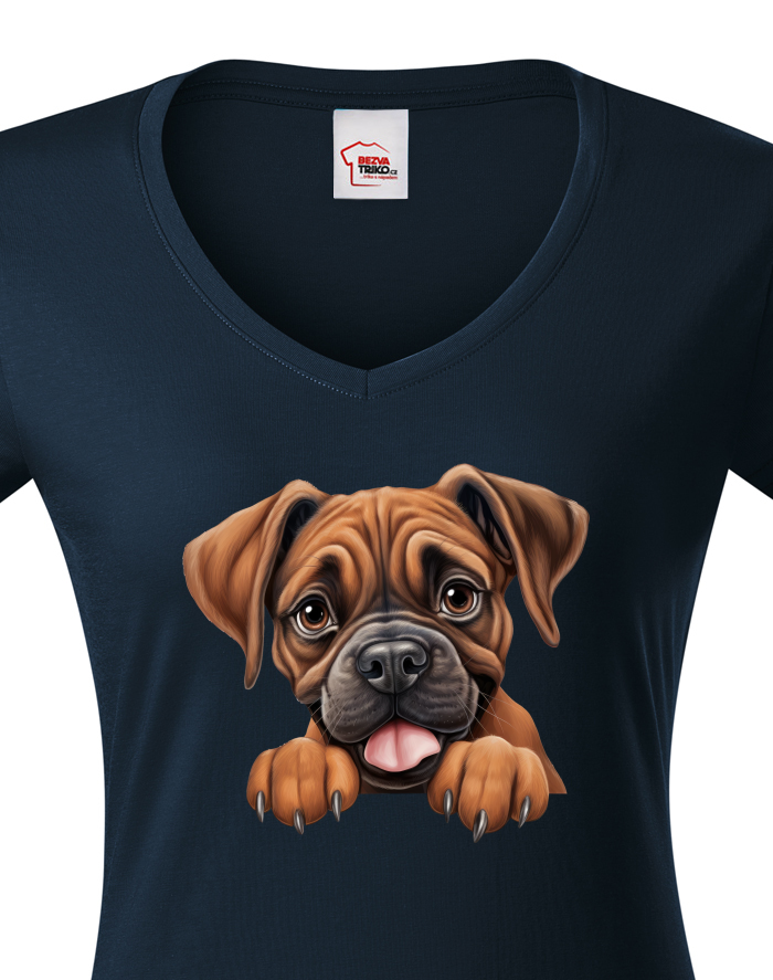 Boxer – dámské tričko s výstřihem do V