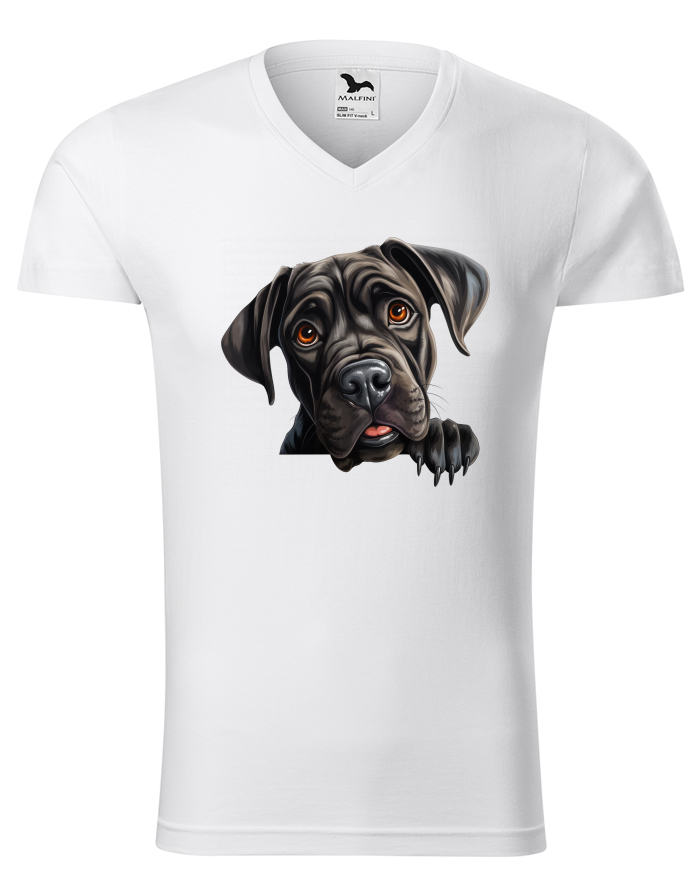 Pánské tričko s výstřihem do V – Cane Corso