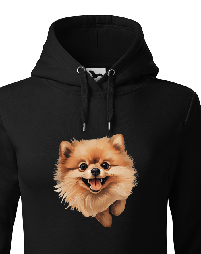 Dámská mikina s kapucí Pomeranian štěně
