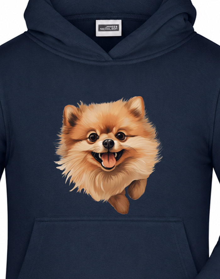 Dětská mikina s kapucí Pomeranian – Špic