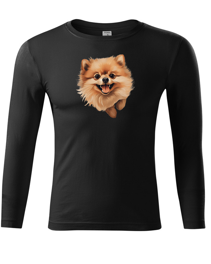 Tričko s dlouhým rukávem Pomeranian špic