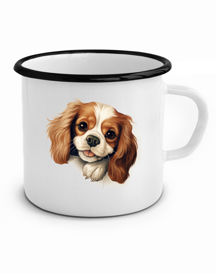 Plechový hrneček Kavalír King Charles