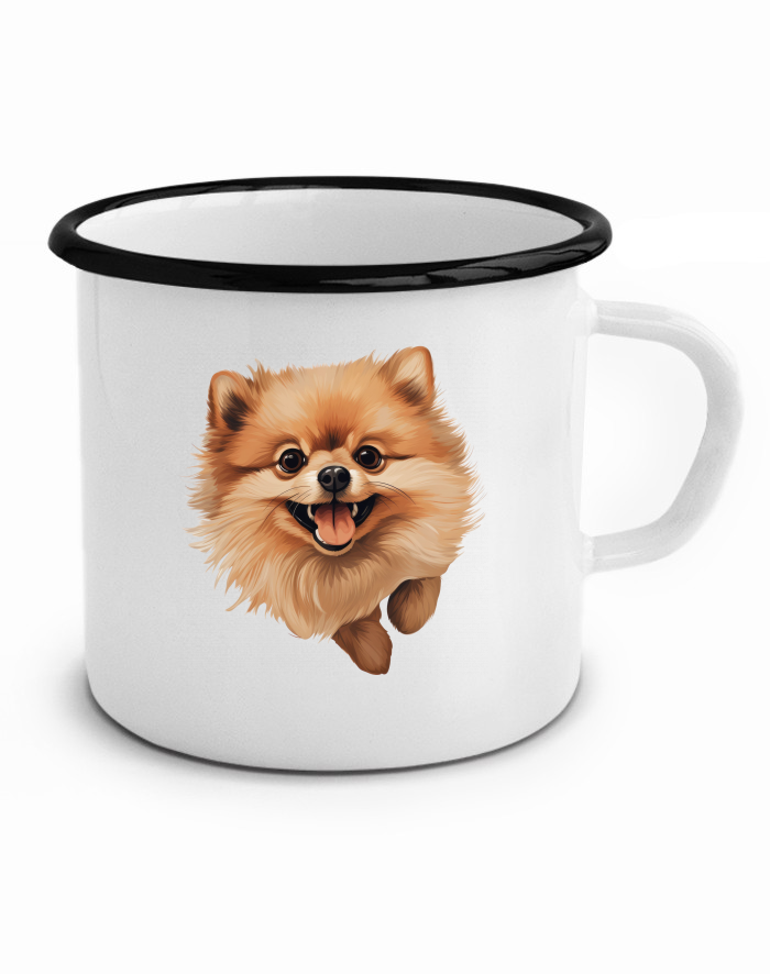 Plechový hrneček Pomeranian špic
