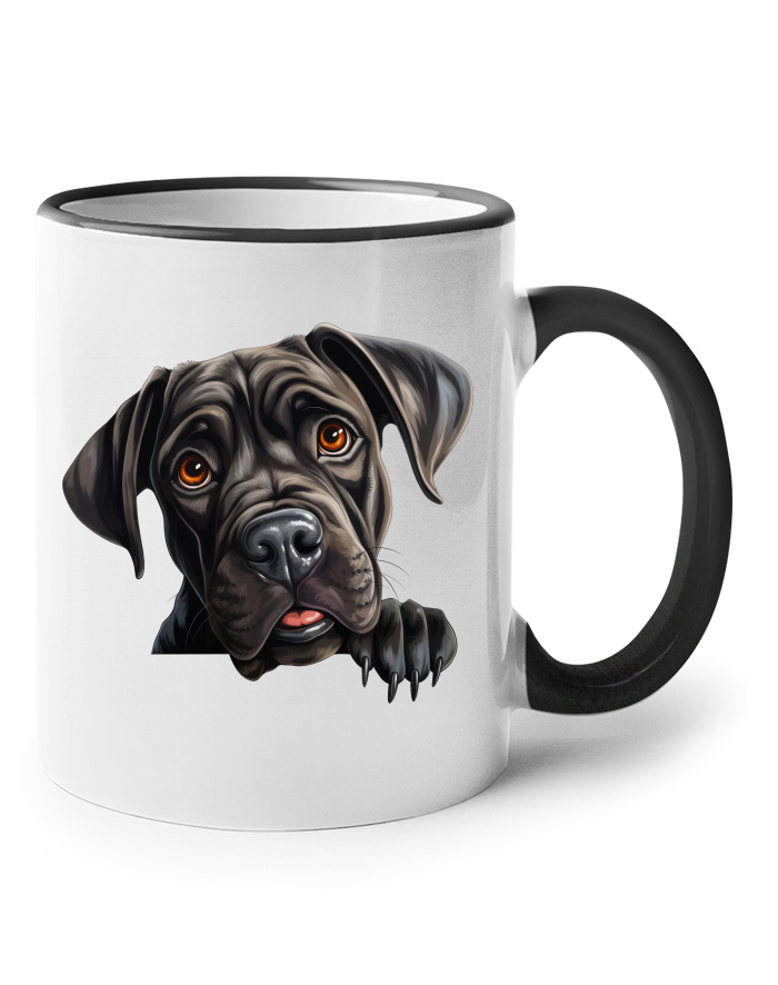 Keramický hrnek Cane Corso s barevným uchem