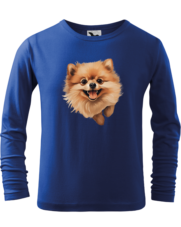 Dětské tričko s dlouhým rukávem Pomeranian