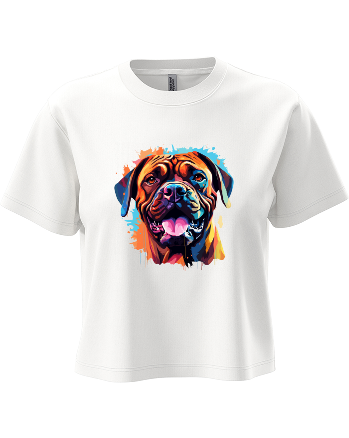 Dámský crop top s potiskem Bulmastif