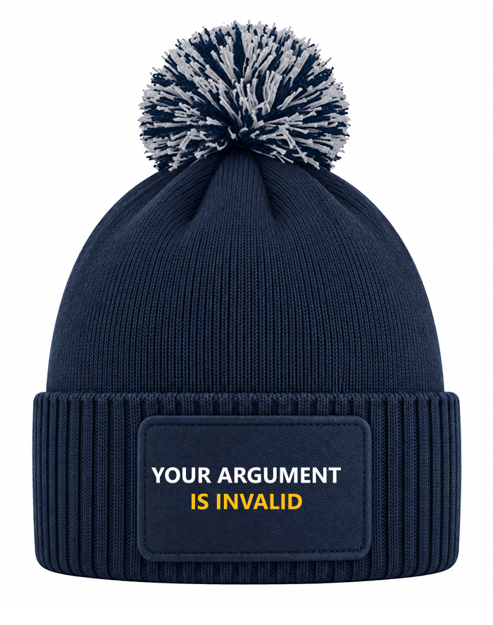 Dětská pletená čepice s bambulí Your Argument is Invalid