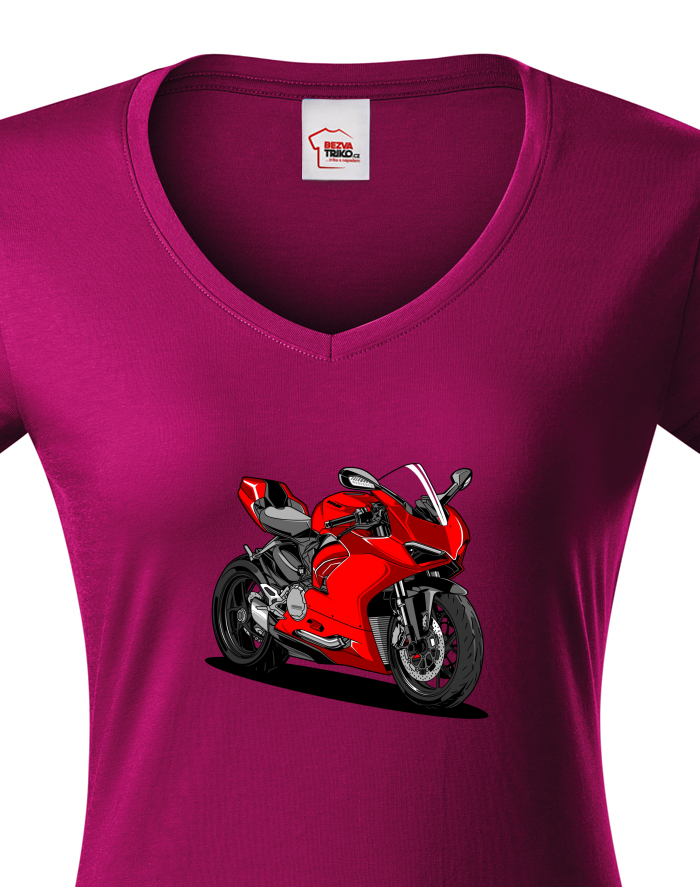 Dámské tričko s výstřihem do V Ducati Panigale V2