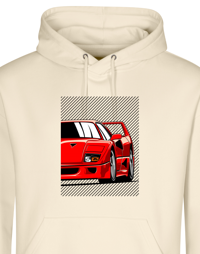 Pánská mikina s kapucí Ferrari F40 – červený supersport