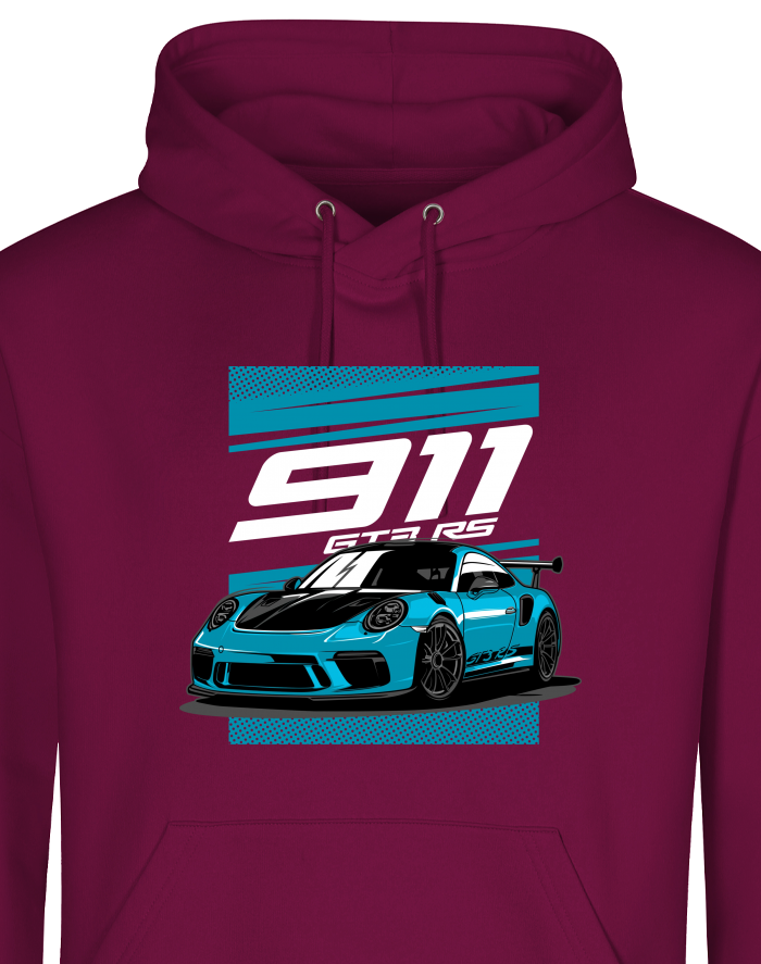 Pánská mikina s kapucí Porsche 911 GT3 RS blue