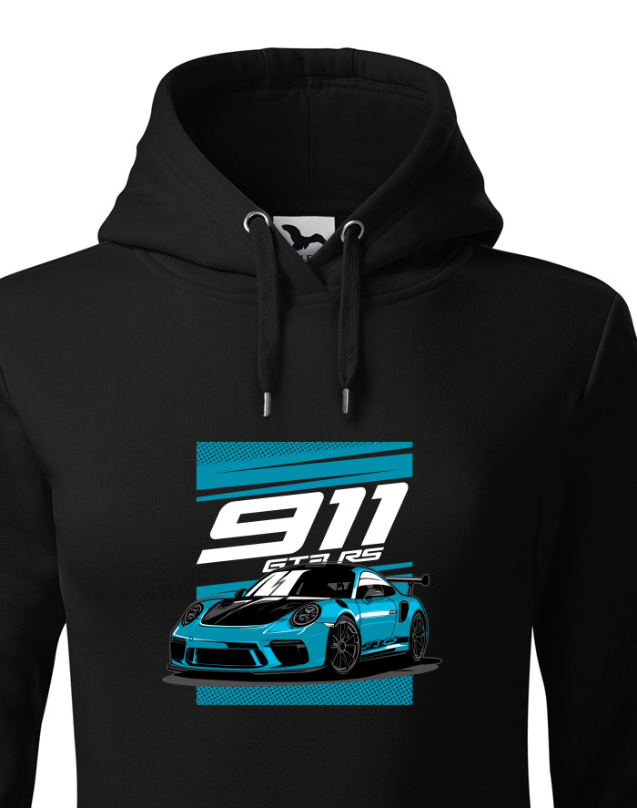 Dámská mikina s kapucí Porsche 911 GT3 RS blue