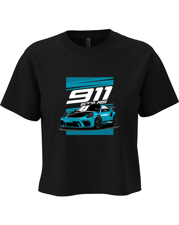 Dámský crop top Porsche 911 GT3 RS blue