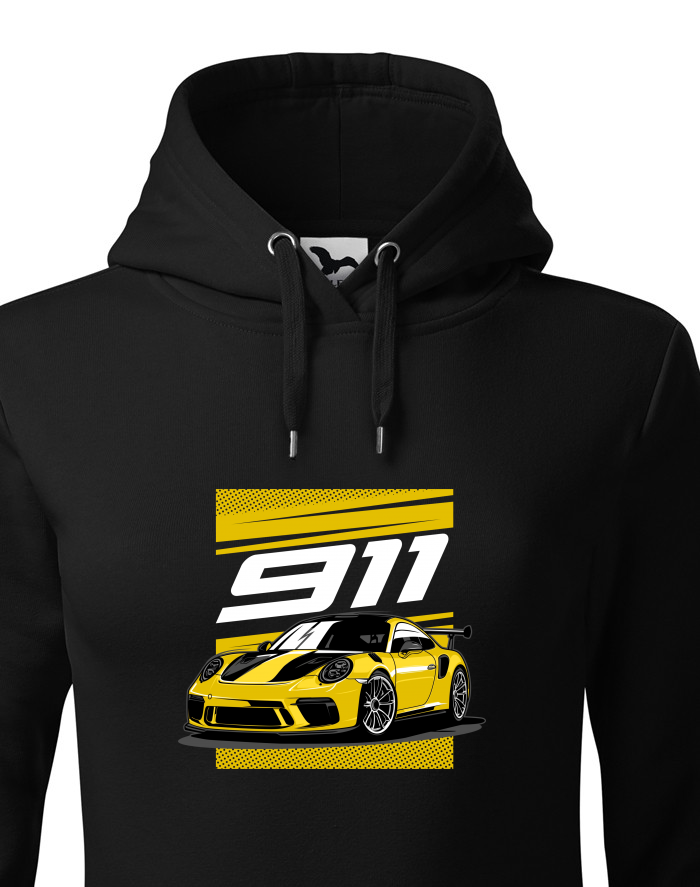 Dámská mikina s kapucí Porsche 911 GT3 RS yellow