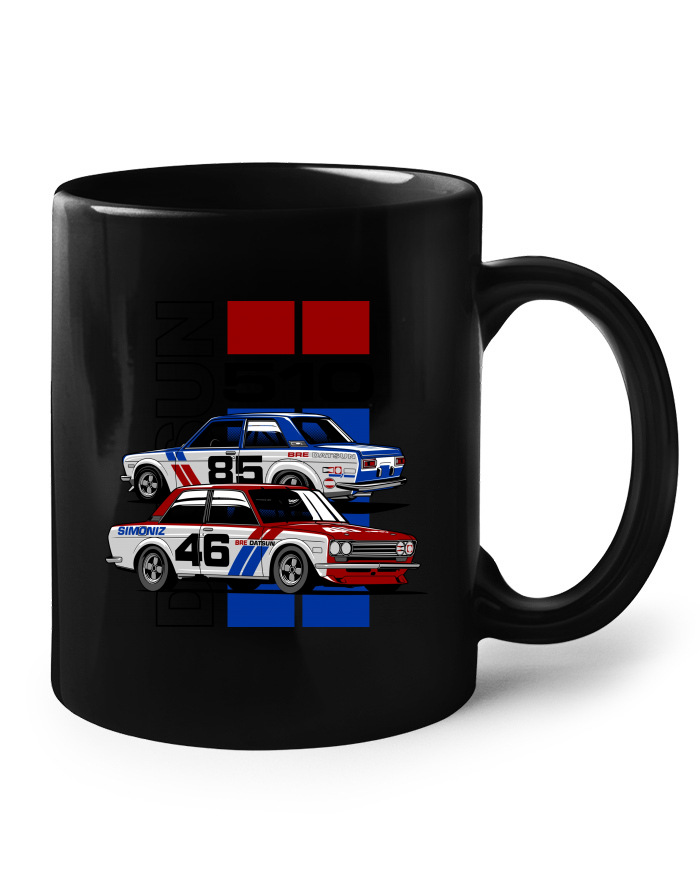 Černý keramický hrnek BRE Datsun 510
