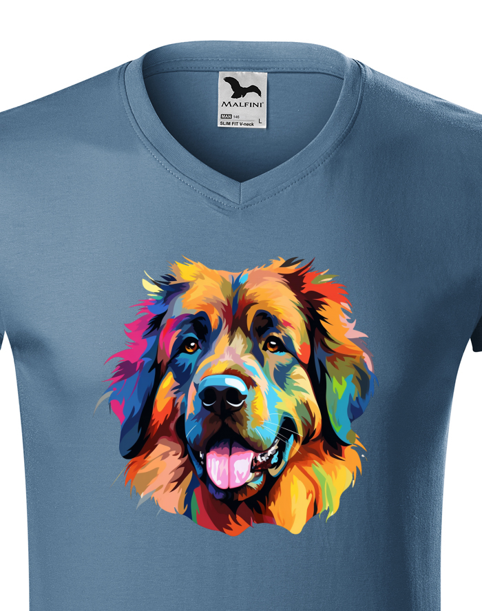 Pánské tričko s výstřihem do V – Leonberger