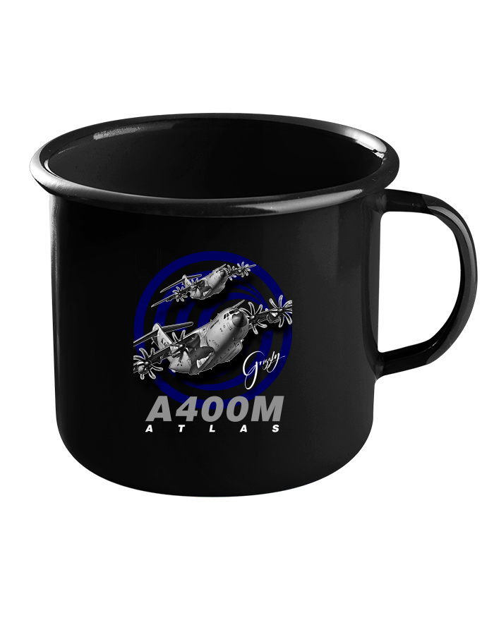 Plechový hrneček černý – Airbus A400M