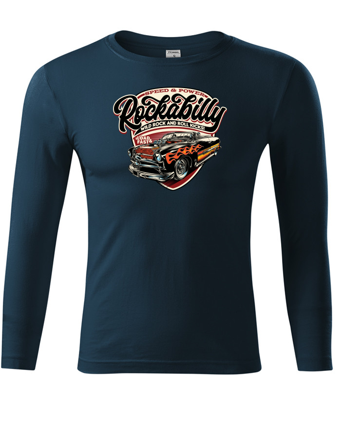 Tričko s dlouhým rukávem Rockabilly – americká klasika
