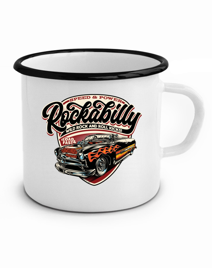 Plechový hrneček Rockabilly – Speed & Power