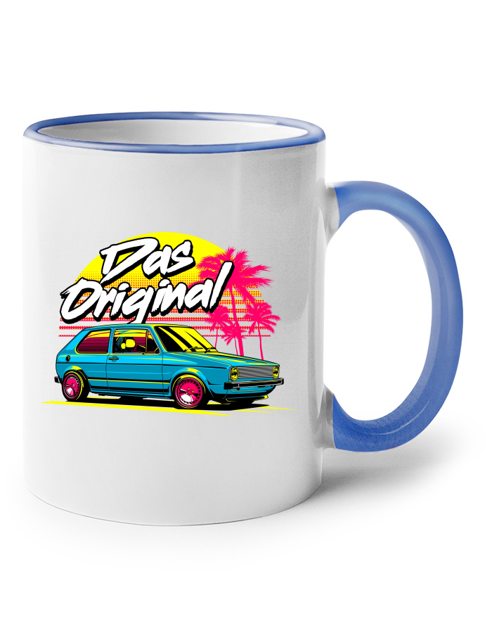 Keramický hrnek s barevným uchem – Das Original VW Golf MK1