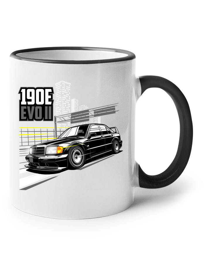 Keramický hrnek s barevným uchem Mercedes 190E EVO II