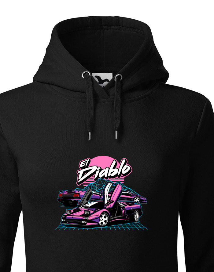 Dámská mikina s kapucí Lamborghini Diablo