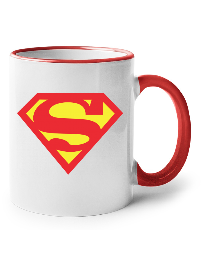 Keramický hrnek s barevným uchem – Superwoman