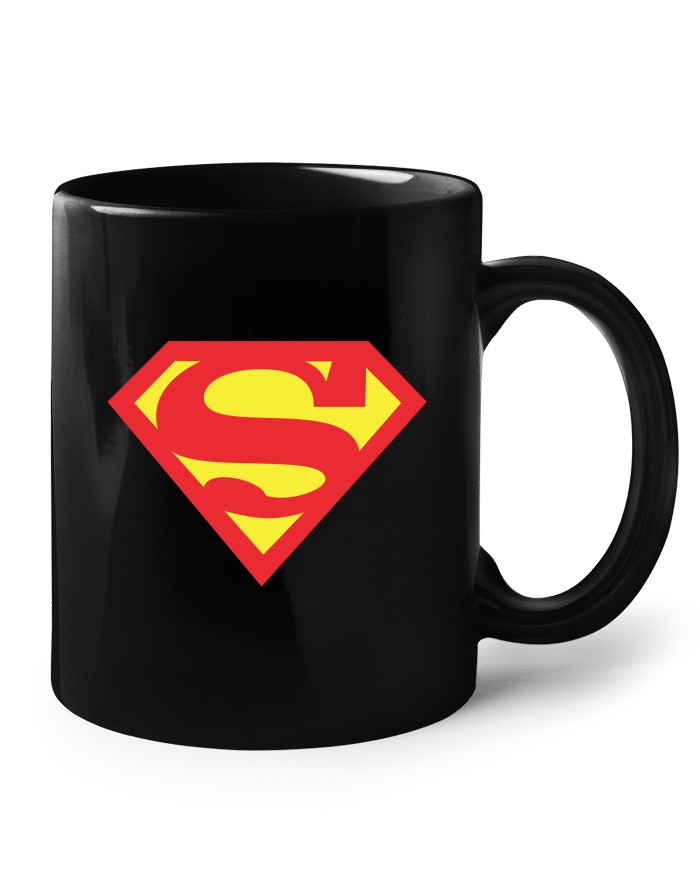 Superwoman – černý keramický hrnek