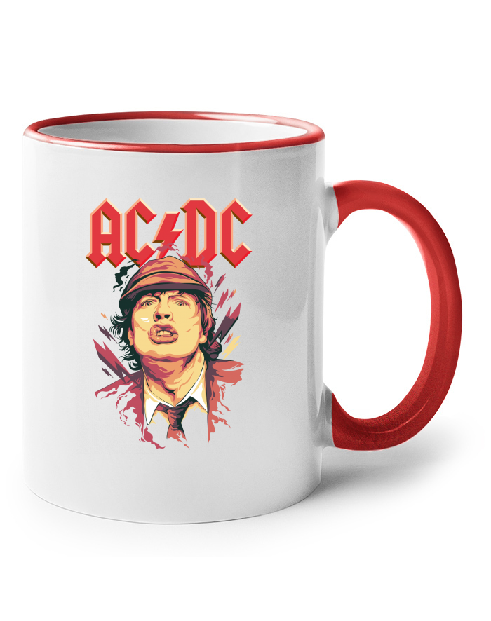 Keramický hrnek AC/DC s barevným uchem