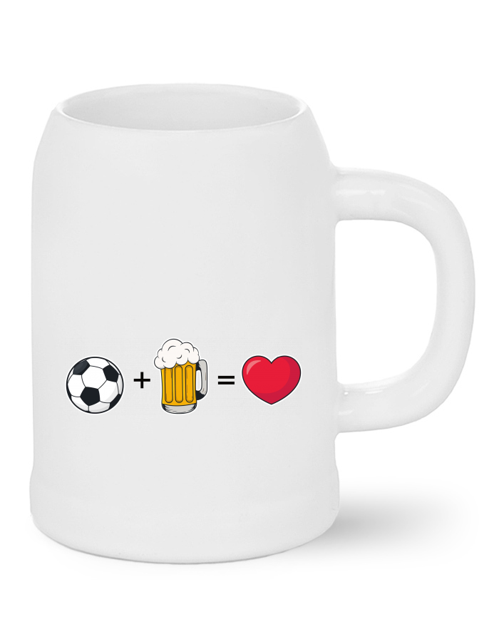 Pivní půllitr s potiskem Fotbal, pivo, láska