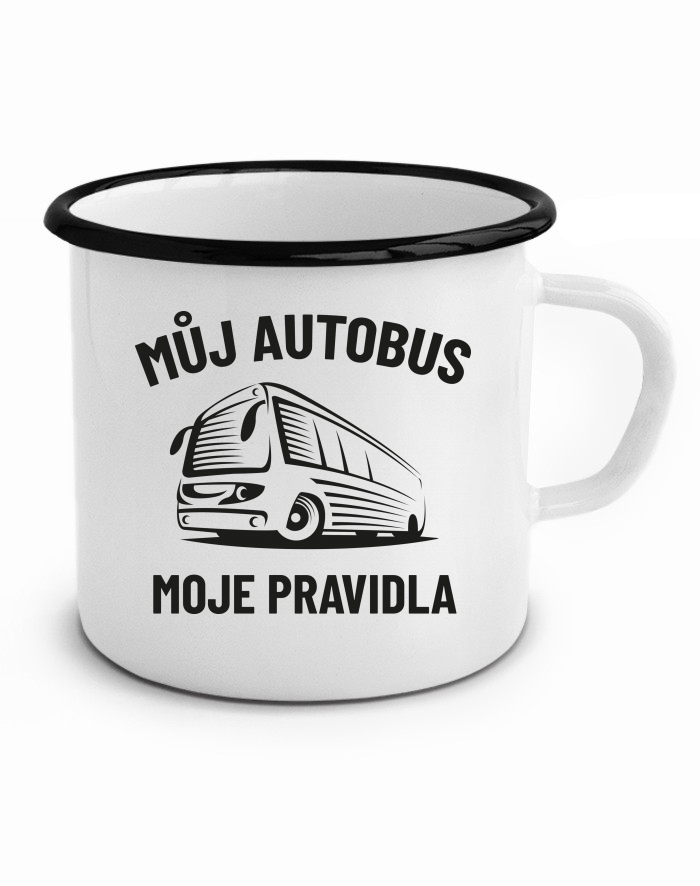 Plechový hrneček Můj autobus moje pravidla