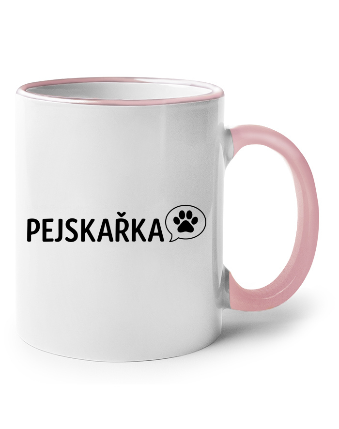 Keramický hrnek s barevným uchem – Pejskařka