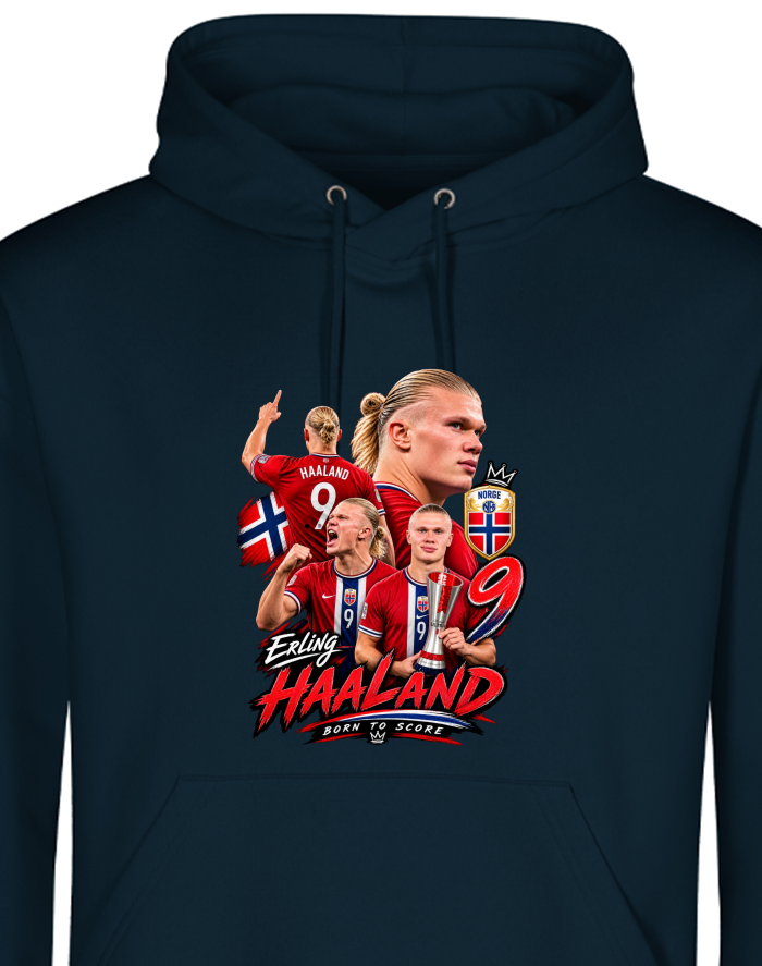 Pánská mikina s kapucí Erling Haaland – Born to Score