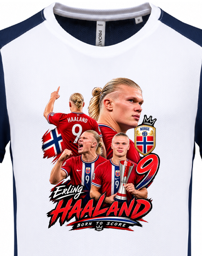 Pánské dvoubarevné funkční tričko Erling Haaland – Born to Score