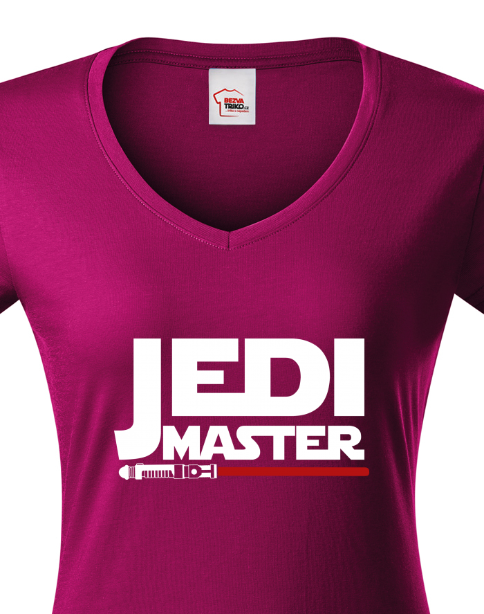 Dámské tričko s výstřihem do V - Jedi Master