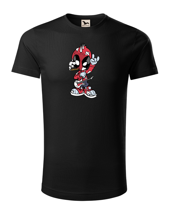 Pánské tričko z bio bavlny s krátkým rukávem Rockový Deadpool