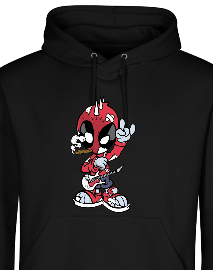 Pánská mikina s kapucí z bio bavlny Rockový Deadpool