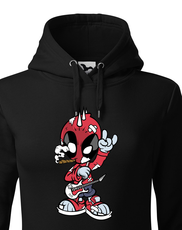 Dámská mikina s kapucí Rockový Deadpool