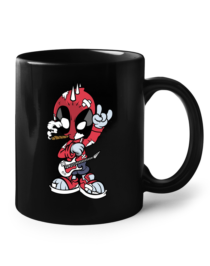 Keramický hrnek - černý Rockový Deadpool