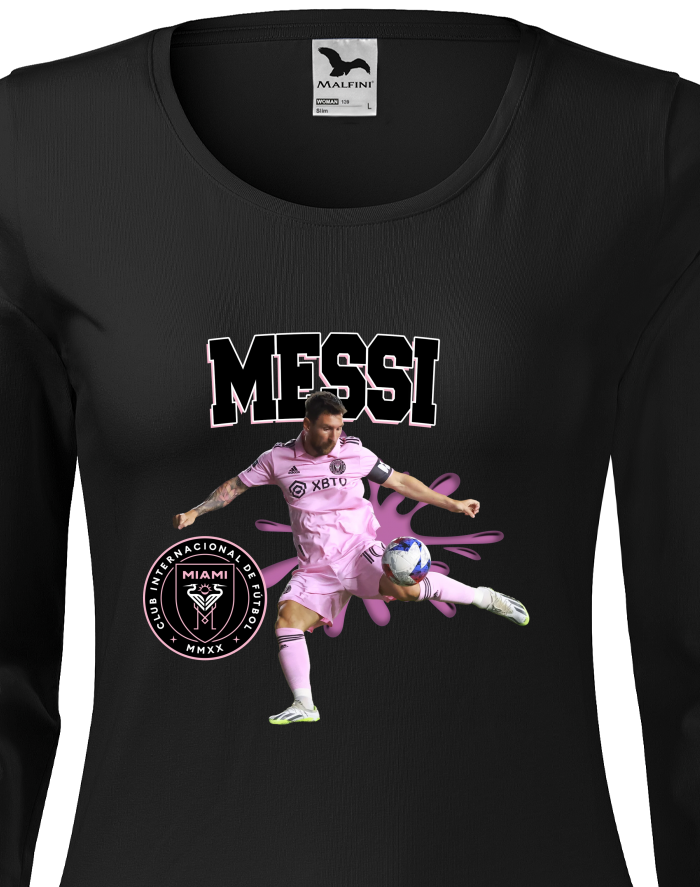 Dámské tričko s dlouhým rukávem Lionel Messi