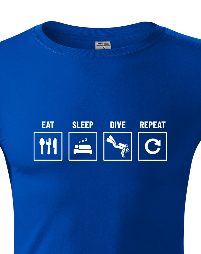 Tričko s dlouhým rukávem Eat Sleep Dive Repeat