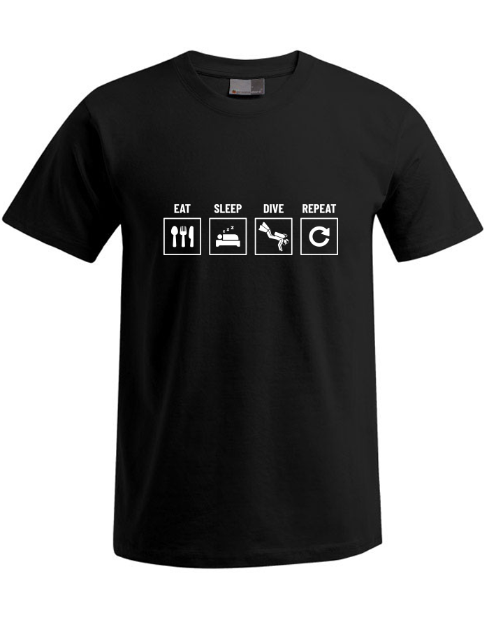 Pánské tričko Plus Size s krátkým rukávem - Eat Sleep Dive Repeat
